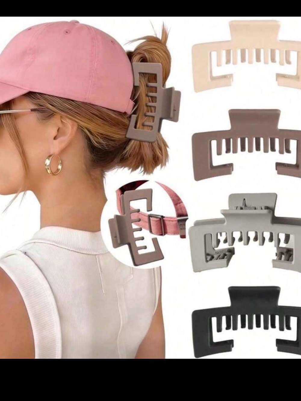 Neutral Matte Jaw Clip Hair Claw Black